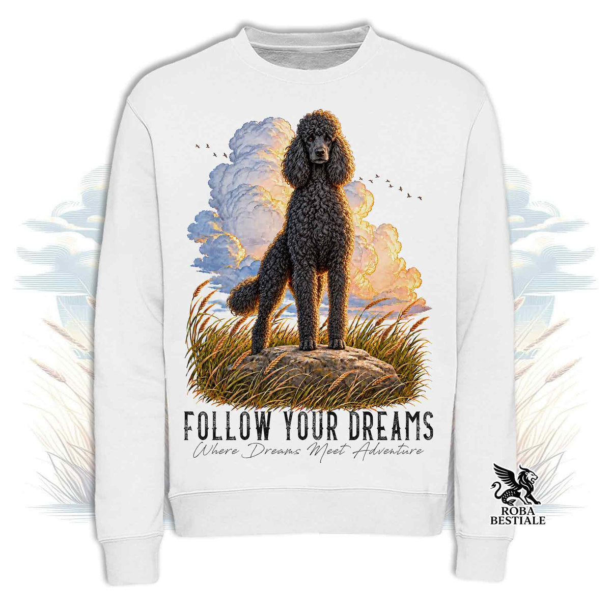 Felpa BARBONE Grande Mole Nero - Girocollo - Collezione Dream