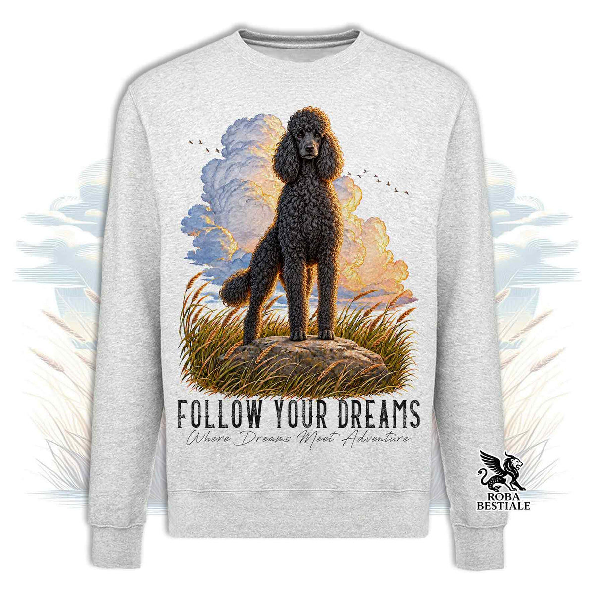 Felpa BARBONE Grande Mole Nero - Girocollo - Collezione Dream