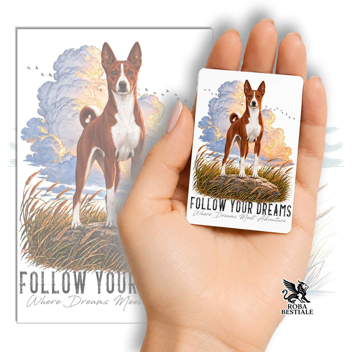Calamita BASENJI Bianco e Rosso - Collezione Dream