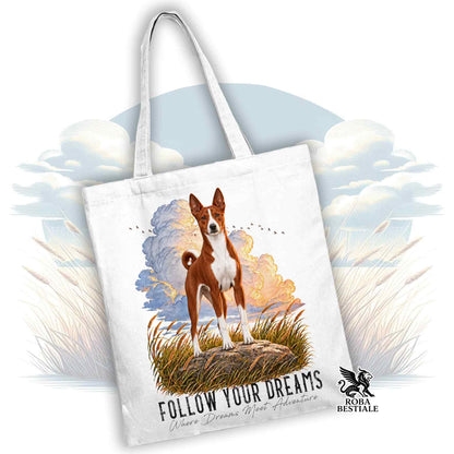 Tote Bag BASENJI Bianco e Rosso - Collezione Dream