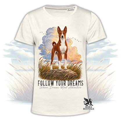 T-Shirt BASENJI Bianco e Rosso - Collezione Dream