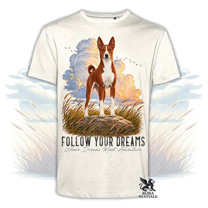 T-Shirt BASENJI Bianco e Rosso - Collezione Dream