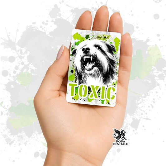 Calamita in MDF con la stampa di un Bearded Collie. Idea regalo per amanti dei cani, da Roba Bestiale