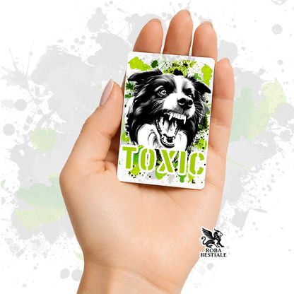 Calamita in MDF con la stampa di un Border Collie. Idea regalo per amanti dei cani, da Roba Bestiale
