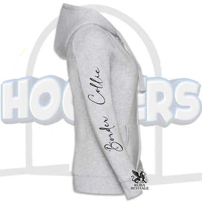 Felpa BORDER COLLIE Bianco e Nero - Cappuccio e Cerniera - Collezione Hoopers Player