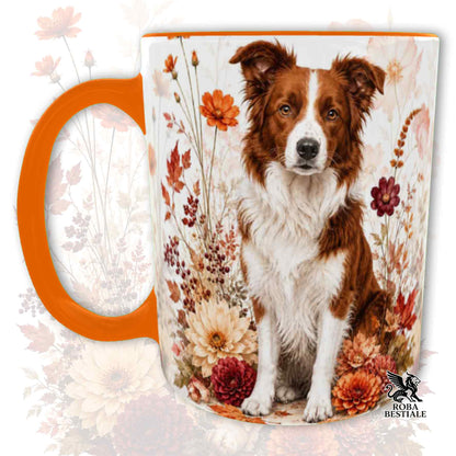 Tazza BORDER COLLIE Bianco e Rosso - Collezione Fall...in Love