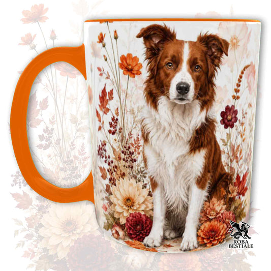 Tazza BORDER COLLIE Bianco e Rosso - Collezione Fall...in Love