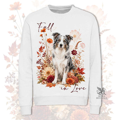 Felpa BORDER COLLIE Blue Merle - Girocollo - Collezione Fall...in Love