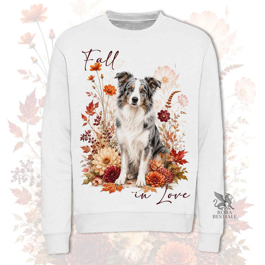 Felpa BORDER COLLIE Blue Merle - Girocollo - Collezione Fall...in Love