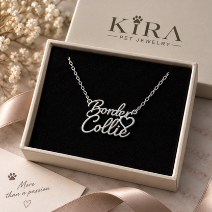 Collana BORDER COLLIE - Collezione Cuoricino by Kira Pet Jewelry