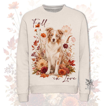 Felpa BORDER COLLIE Red Merle - Girocollo - Collezione Fall...in Love
