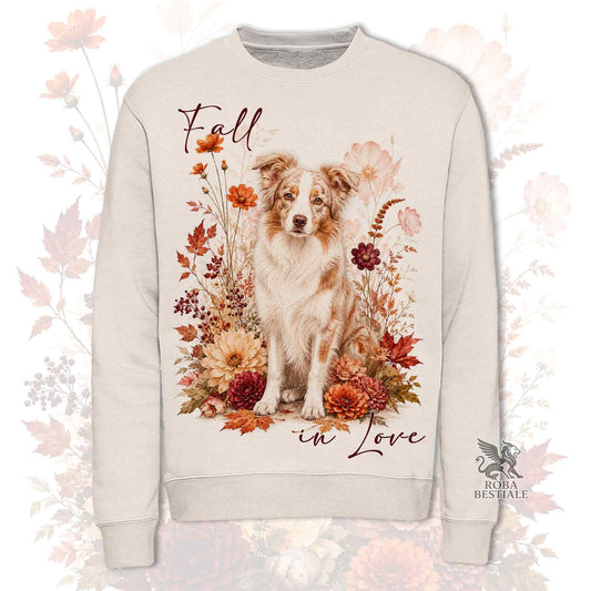 Felpa BORDER COLLIE Red Merle - Girocollo - Collezione Fall...in Love