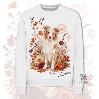 Felpa BORDER COLLIE Red Merle - Girocollo - Collezione Fall...in Love