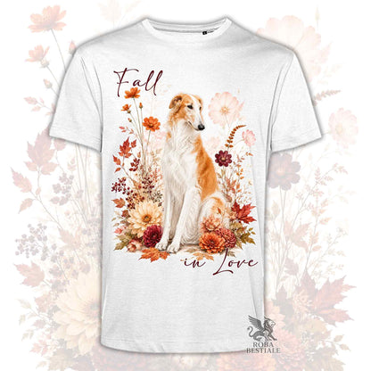 T-Shirt BORZOI Bianco e Arancio - Collezione Fall...in Love