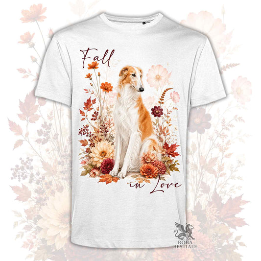 T-Shirt BORZOI Bianco e Arancio - Collezione Fall...in Love