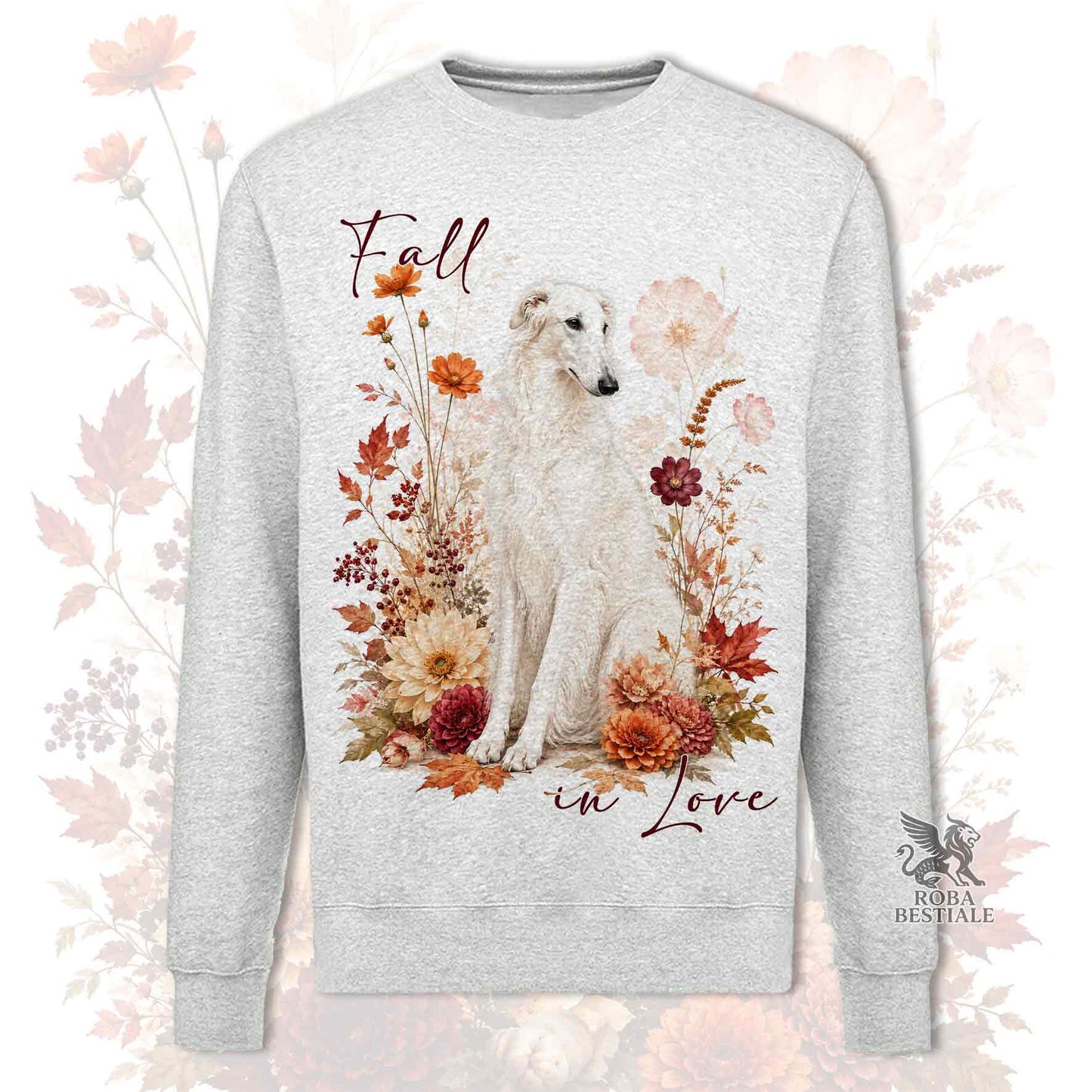 Felpa BORZOI Bianco - Girocollo - Collezione Fall...in Love
