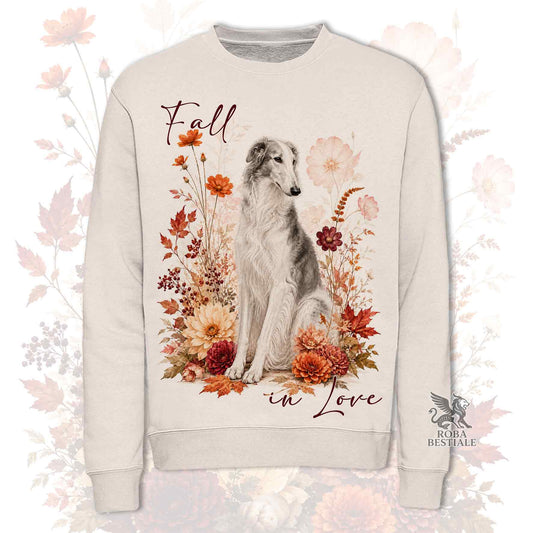 Felpa BORZOI Bianco e Grigio - Girocollo - Collezione Fall...in Love