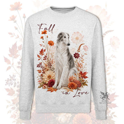 Felpa BORZOI Bianco e Grigio - Girocollo - Collezione Fall...in Love