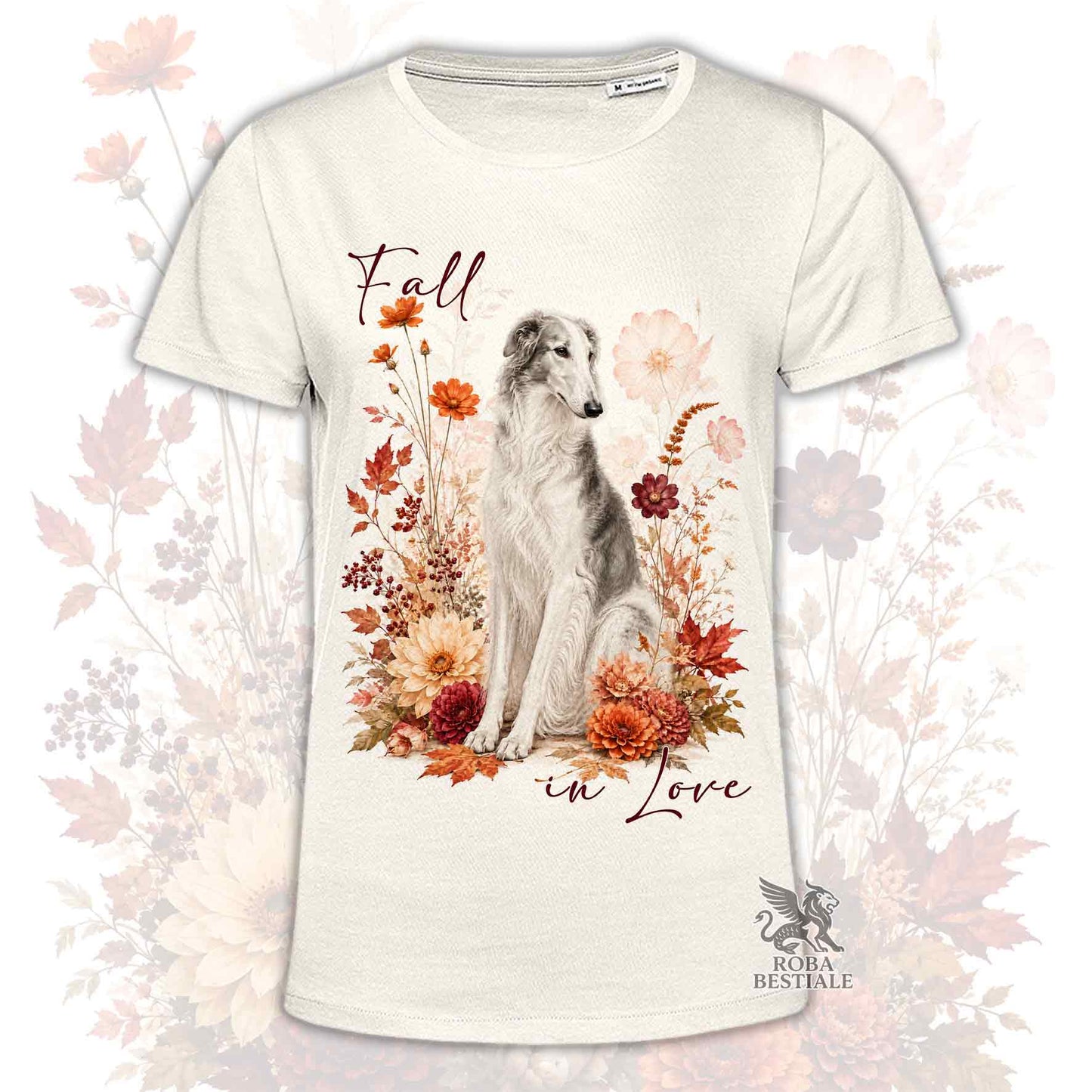T-Shirt BORZOI Bianco e Grigio - Collezione Fall...in Love