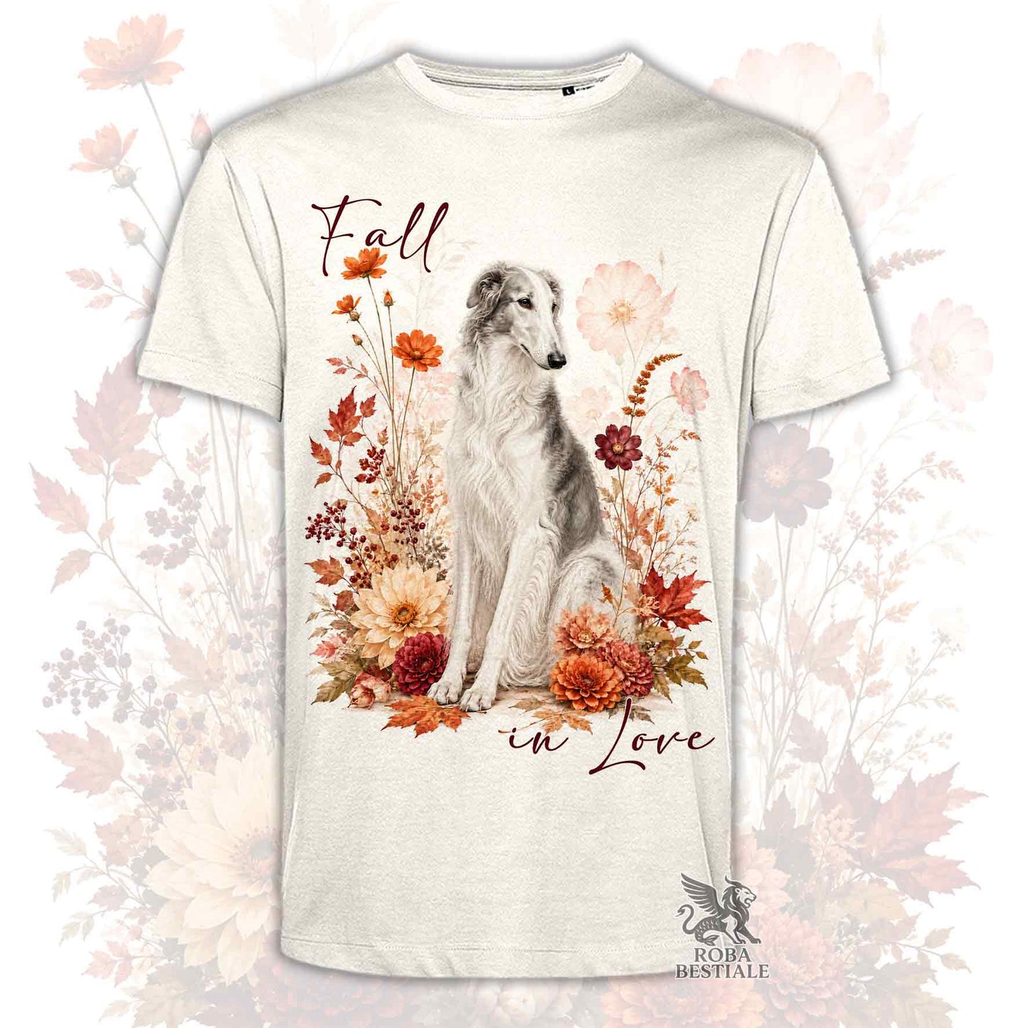 T-Shirt BORZOI Bianco e Grigio - Collezione Fall...in Love