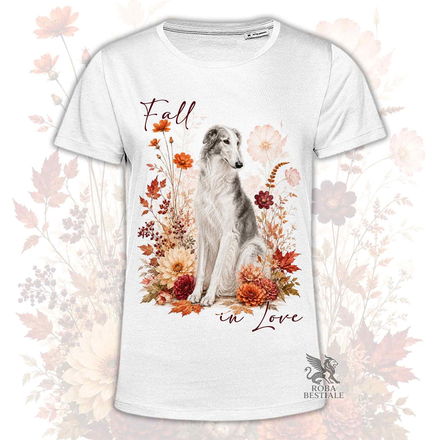 T-Shirt BORZOI Bianco e Grigio - Collezione Fall...in Love