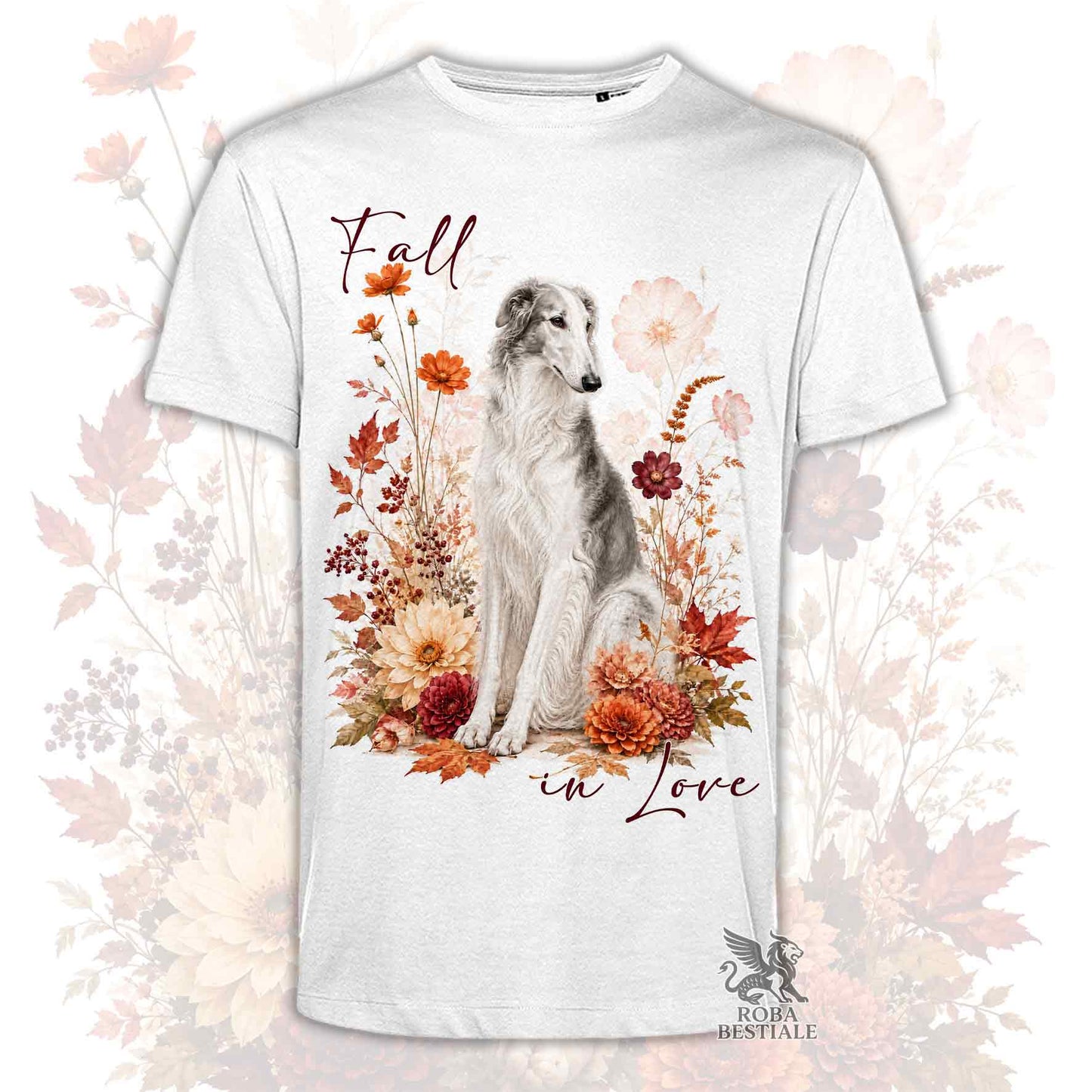 T-Shirt BORZOI Bianco e Grigio - Collezione Fall...in Love