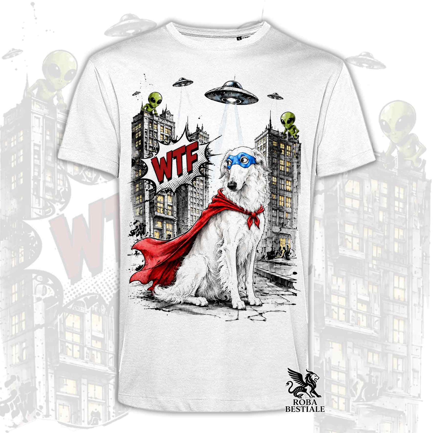 T-Shirt BORZOI Bianco - Collezione HERO