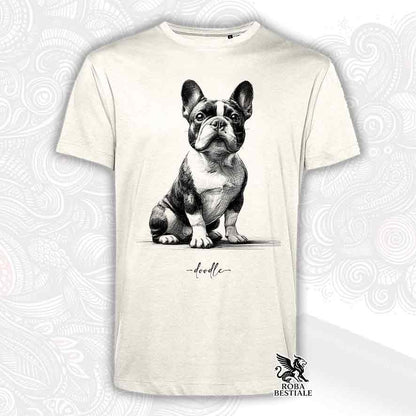 T-shirt beige stampata con un Australian Cattle Dog, grafica Doodle