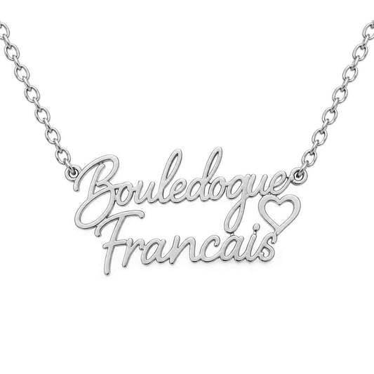 Collier KIRA PET JEWELRY - BOULEDOGUE FRANCAIS - En Acier Inoxydable avec chaîne maille fine