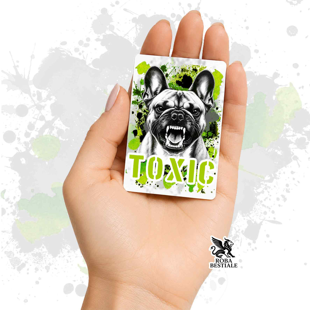 Calamita in MDF con la stampa di un Bouledogue Francese. Idea regalo per amanti dei cani, da Roba Bestiale