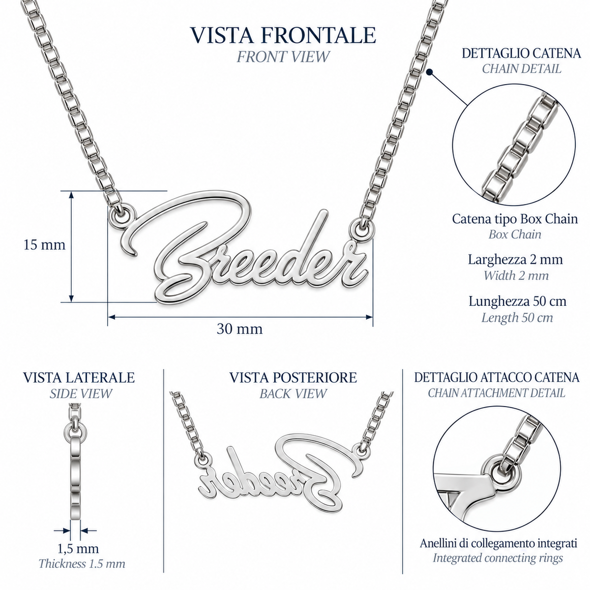 Collana BREEDER - Collezione Name by Kira Pet Jewelry