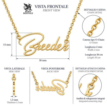 Collana BREEDER Gold - Collezione Name by Kira Pet Jewelry