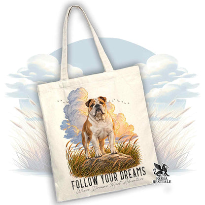 Tote Bag BULLDOG INGLESE Bianco Fulvo - Collezione Dream
