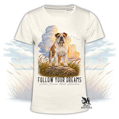 T-Shirt BULLDOG INGLESE Bianco Fulvo - Collezione Dream