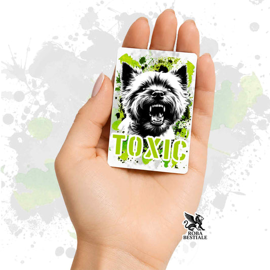 Calamita in MDF con la stampa di un Cairn Terrier. Idea regalo per amanti dei cani, da Roba Bestiale