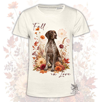 T-Shirt CANE DA FERMA TEDESCO a Pelo Corto "Kurzhaar" Roano Marrone - Collezione Fall...in Love