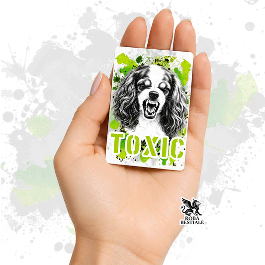 Calamita in MDF con la stampa di un Cavalier King Charles Spaniel. Idea regalo per amanti dei cani, da Roba Bestiale