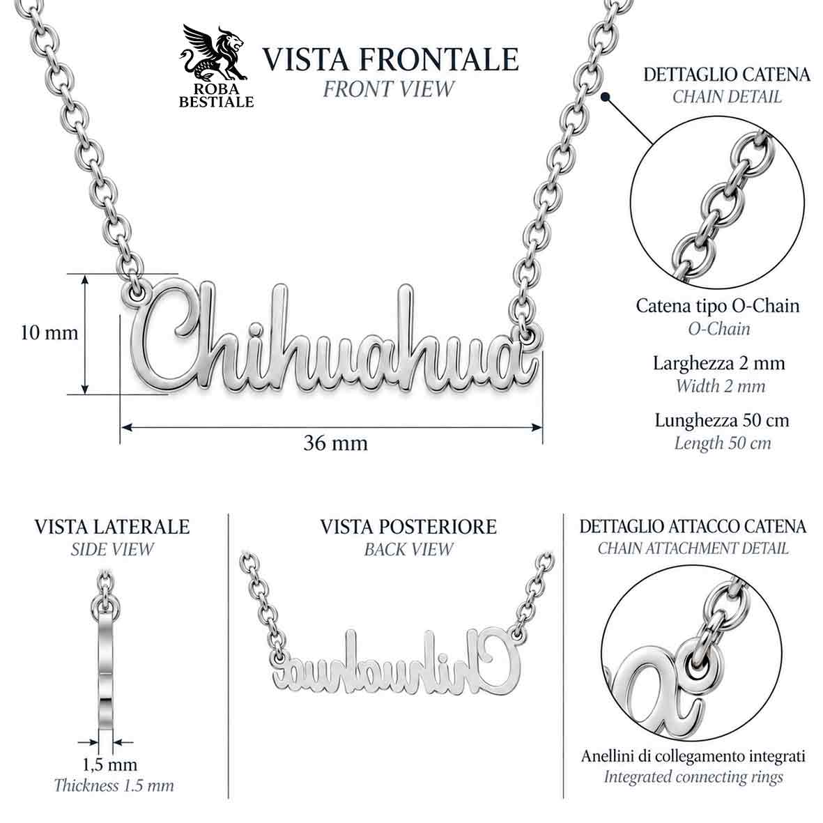 Collana CHIHUAHUA - Collezione Name by Kira Pet Jewelry
