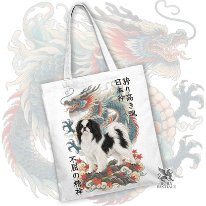 Tote Bag CHIN GIAPPONESE Bianco e Nero - Collezione Dragon