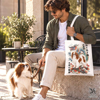 Tote Bag CHIN GIAPPONESE Bianco e Rosso - Collezione Dragon