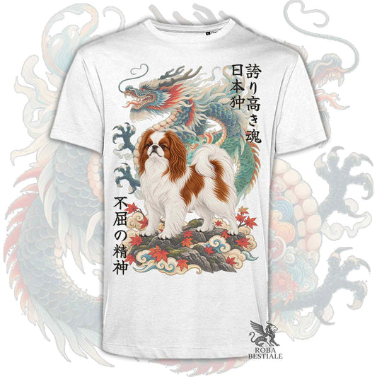 T-Shirt CHIN GIAPPONESE Bianco e Rosso - Collezione Dragon