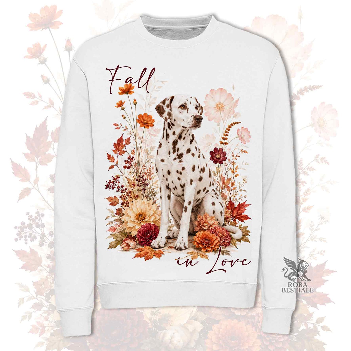 Felpa DALMATA Bianco e Fegato - Girocollo - Collezione Fall...in Love