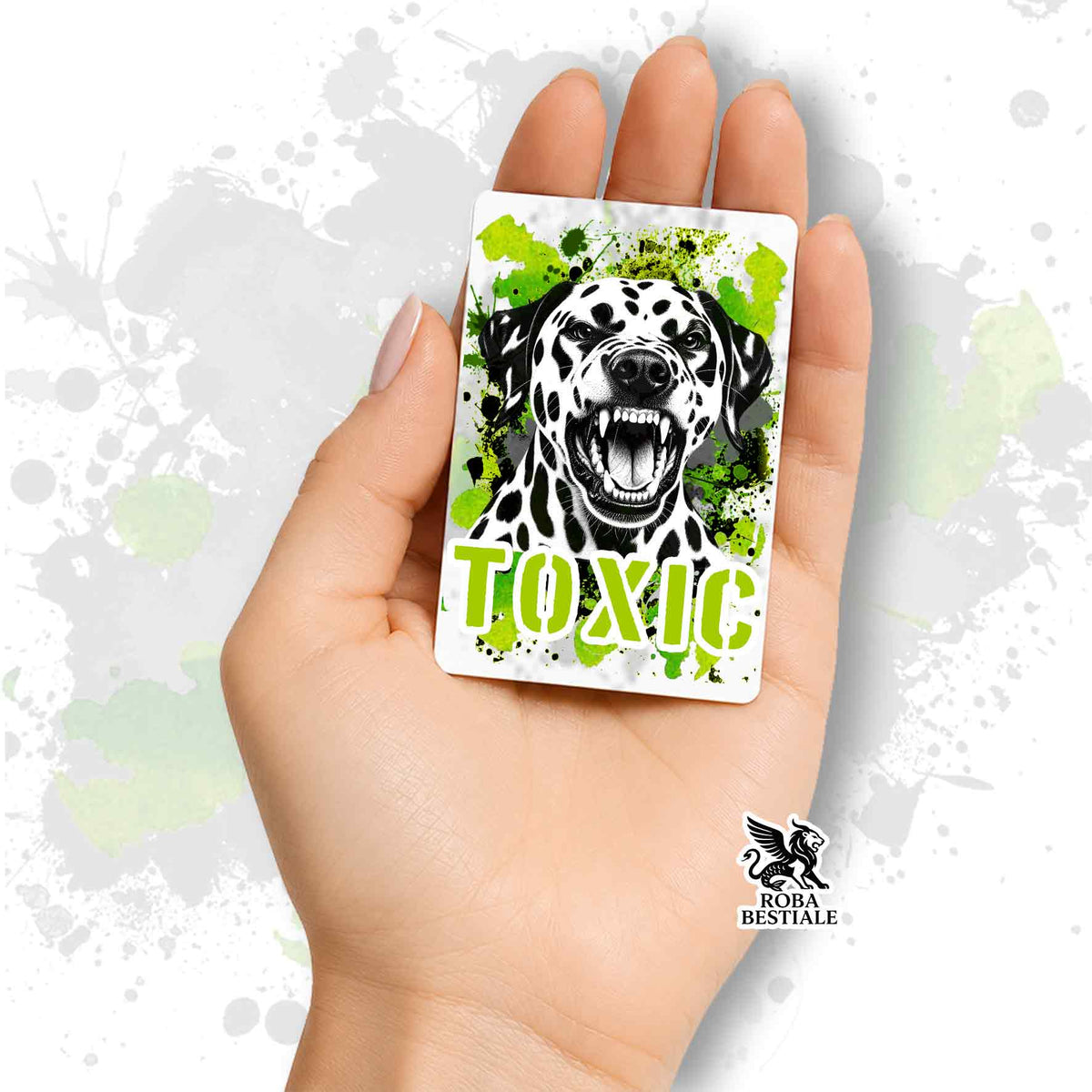 Calamita in MDF con la stampa di un Dalmata. Idea regalo per amanti dei cani, da Roba Bestiale
