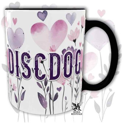 Tazza con dettagli neri stampata con una grafica dedicata al Disc Dog, collezione Candy