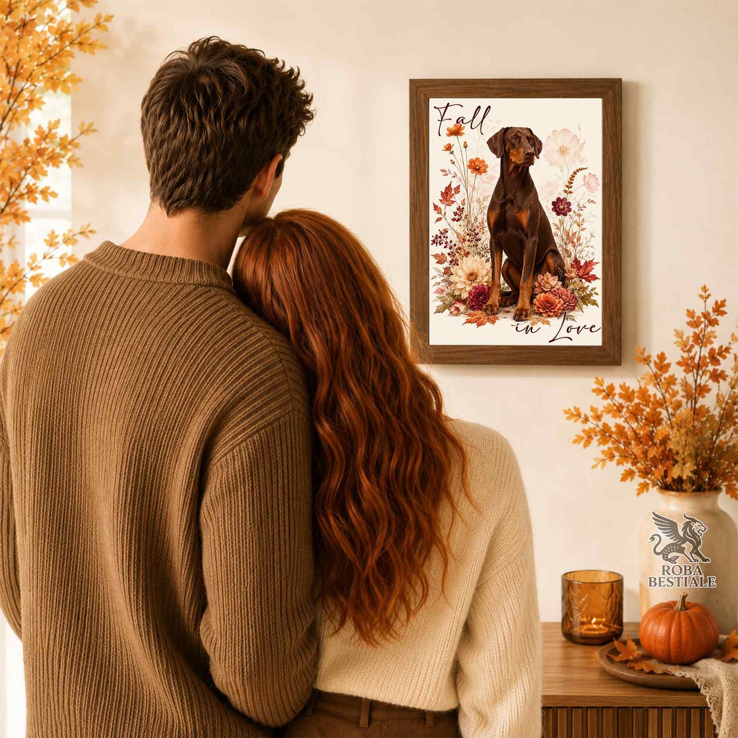 Quadretto DOBERMANN Marrone Focato - Collezione Fall...in Love