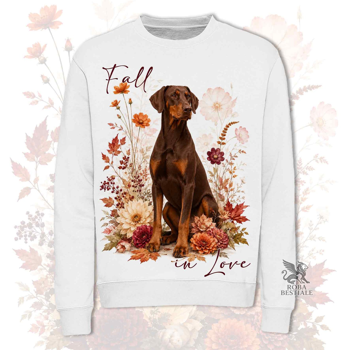 Felpa DOBERMANN Marrone Focato - Girocollo - Collezione Fall...in Love