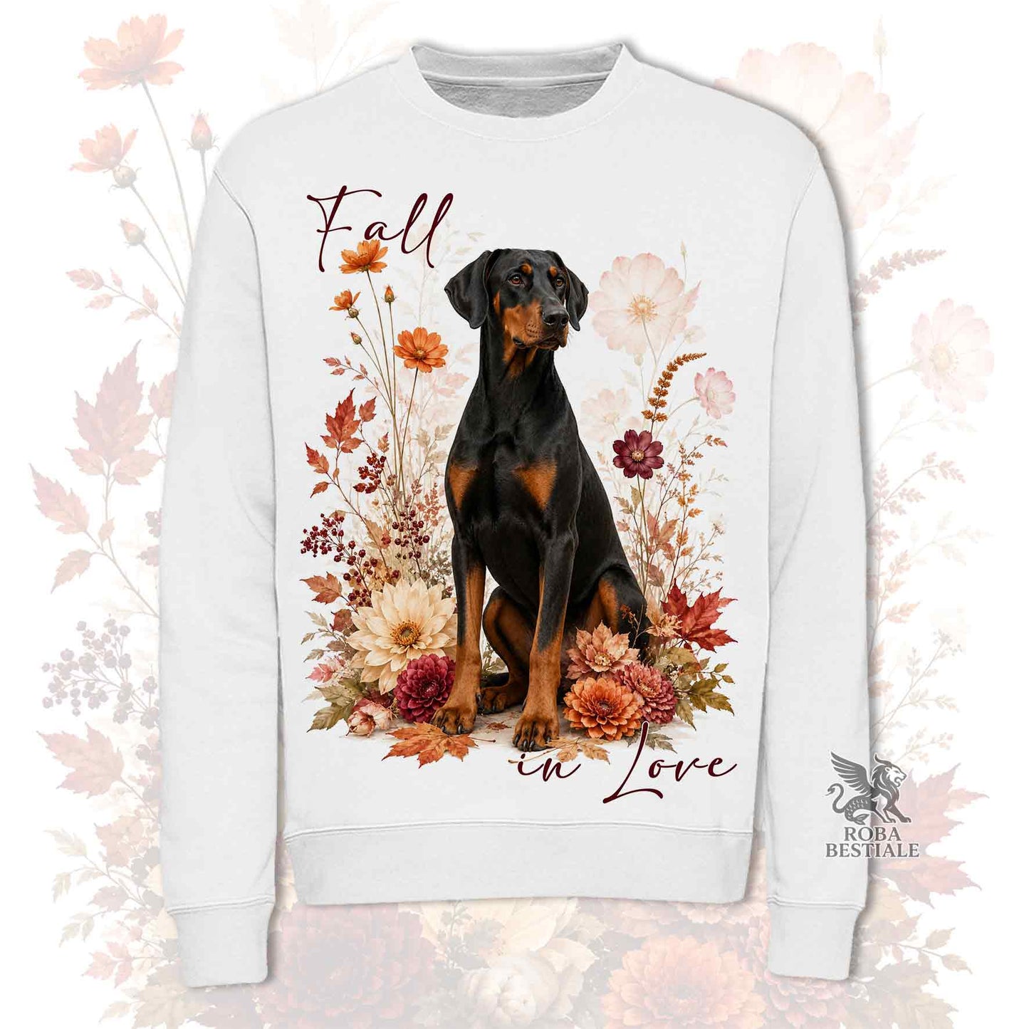 Felpa DOBERMANN Nero Focato - Girocollo - Collezione Fall...in Love