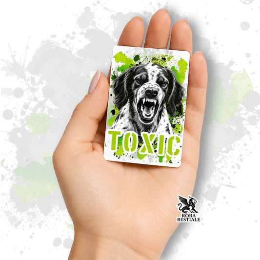 Calamita in MDF con la stampa di un Epagneul Breton. Idea regalo per amanti dei cani, da Roba Bestiale
