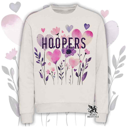 Felpa girocollo beige stampata con una grafica dedicata all'Agility, collezione Candy