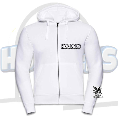 Felpa BORDER COLLIE Bianco e Nero - Cappuccio e Cerniera - Collezione Hoopers Player